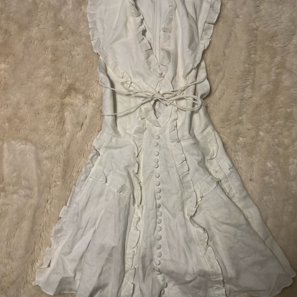 Joslin white Kayla linen mini dress